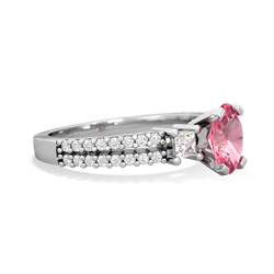 Lab Pink Sapphire Classic 7X5mm Oval Engagement 14K White Gold ring R26437VL