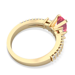 Lab Pink Sapphire Classic 8X6mm Oval Engagement 14K Yellow Gold ring R26438VL