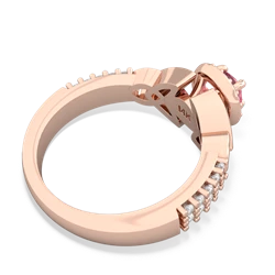 Lab Pink Sapphire Celtic Knot Halo 14K Rose Gold ring R26445RH