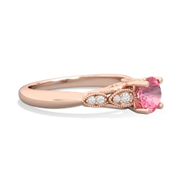 Lab Pink Sapphire Antique Elegance 14K Rose Gold ring R3100