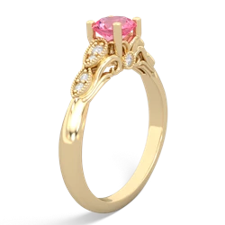 Lab Pink Sapphire Antique Elegance 14K Yellow Gold ring R3100