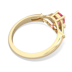 Lab Pink Sapphire Precious Pear 14K Yellow Gold ring R0826