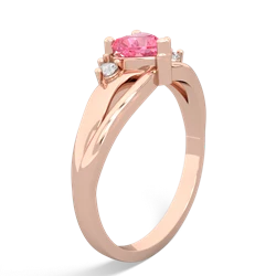 Lab Pink Sapphire Split Band Swirl 14K Rose Gold ring R2130