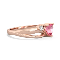 Lab Pink Sapphire Split Band Swirl 14K Rose Gold ring R2130