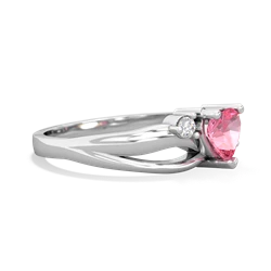 Lab Pink Sapphire Split Band Swirl 14K White Gold ring R2130