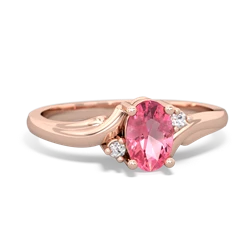 Lab Pink Sapphire Elegant Swirl 14K Rose Gold ring R2173