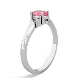 Lab Pink Sapphire Elegant Swirl 14K White Gold ring R2173