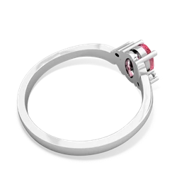 Lab Pink Sapphire Elegant Swirl 14K White Gold ring R2173