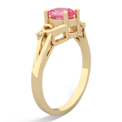 Lab Pink Sapphire Swirls 14K Yellow Gold ring R2347