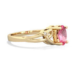 Lab Pink Sapphire Swirls 14K Yellow Gold ring R2347