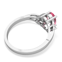 Lab Pink Sapphire Swirls 14K White Gold ring R2347