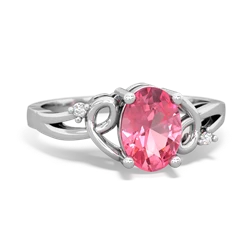 Lab Pink Sapphire Swirls 14K White Gold ring R2347