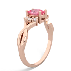 Lab Pink Sapphire Victorian Twist 14K Rose Gold ring R2497