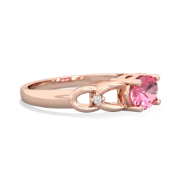 Lab Pink Sapphire Links 14K Rose Gold ring R4032