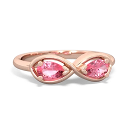 Lab Pink Sapphire Infinity 14K Rose Gold ring R5050