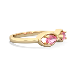 Lab Pink Sapphire Infinity 14K Yellow Gold ring R5050