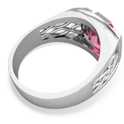 Thumbnail for Lab Pink Sapphire Men's Vine 14K White Gold ring R0490 - top view
