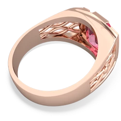 Lab Pink Sapphire Men's Vine 14K Rose Gold ring R0490