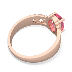 Lab Pink Sapphire Art Deco Filigree 14K Rose Gold ring R2322