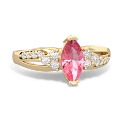 Lab Pink Sapphire Royal Marquise 14K Yellow Gold ring R2343