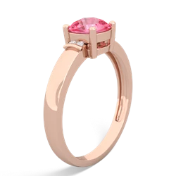Lab Pink Sapphire Simply Elegant Cushion 14K Rose Gold ring R2489