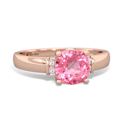 Lab Pink Sapphire Simply Elegant Cushion 14K Rose Gold ring R2489