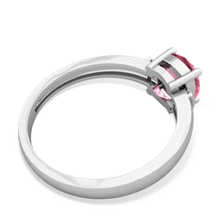 Lab Pink Sapphire Simply Elegant Cushion 14K White Gold ring R2489