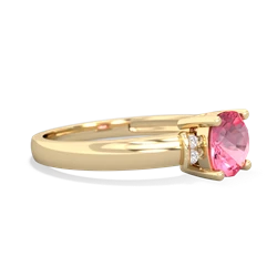 Lab Pink Sapphire Simply Elegant Cushion 14K Yellow Gold ring R2489
