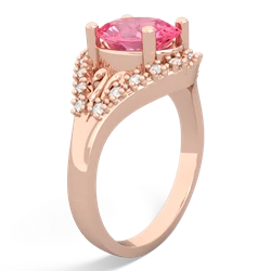 Lab Pink Sapphire Antique Style Cocktail 14K Rose Gold ring R2564