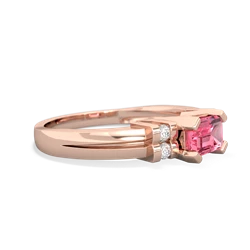 Lab Pink Sapphire Art Deco East-West 14K Rose Gold ring R2590
