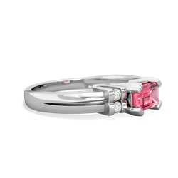 Lab Pink Sapphire Art Deco East-West 14K White Gold ring R2590