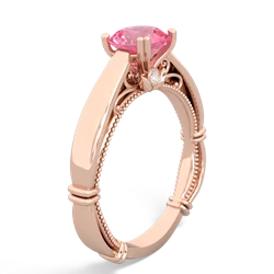 Lab Pink Sapphire Renaissance 14K Rose Gold ring R27806RD