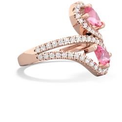 Lab Pink Sapphire Diamond Dazzler 14K Rose Gold ring R3000