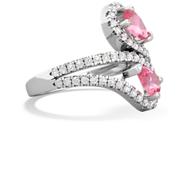 Lab Pink Sapphire Diamond Dazzler 14K White Gold ring R3000