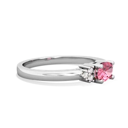 Lab Pink Sapphire Simply Elegant East-West 14K White Gold ring R2480