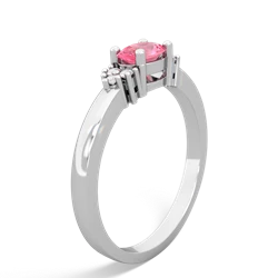 Lab Pink Sapphire Simply Elegant East-West 14K White Gold ring R2480