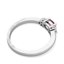 Lab Pink Sapphire Simply Elegant East-West 14K White Gold ring R2480