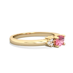 Lab Pink Sapphire Simply Elegant East-West 14K Yellow Gold ring R2480