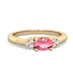 Lab Pink Sapphire Simply Elegant East-West 14K Yellow Gold ring R2480