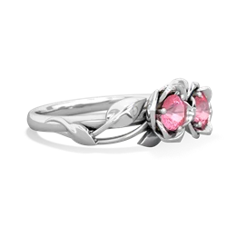 Lab Pink Sapphire Rose Garden 14K White Gold ring R5510