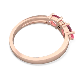 Lab Pink Sapphire Pear Bowtie 14K Rose Gold ring R0865