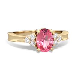 Lab Pink Sapphire Simply Elegant 14K Yellow Gold ring R2113