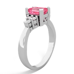 Lab Pink Sapphire Timeless Classic 14K White Gold ring R2591