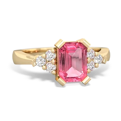 Lab Pink Sapphire Timeless Classic 14K Yellow Gold ring R2591