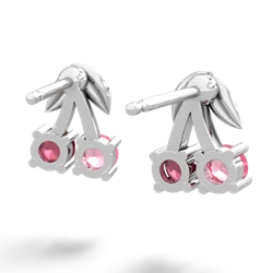 Lab Pink Sapphire Sweet Cherries 14K White Gold earrings E7001