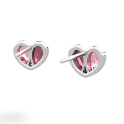 Lab Pink Sapphire 'Our Heart' 14K White Gold earrings E5072