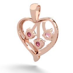 Lab Pink Sapphire Glowing Heart 14K Rose Gold pendant P2233