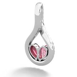 Lab Pink Sapphire Pave Twist 'One Heart' 14K White Gold pendant P5360