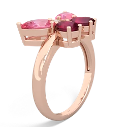 Lab Pink Sapphire Butterfly 14K Rose Gold ring R2215