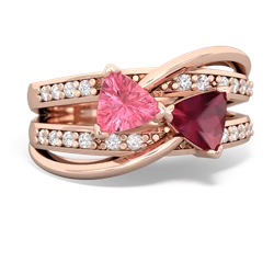 Lab Pink Sapphire Bowtie 14K Rose Gold ring R2360